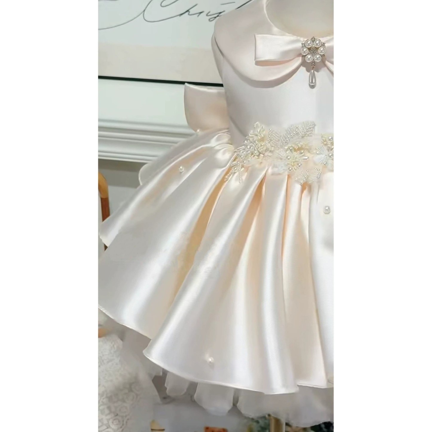 Satin Bow Sleeveless Midi Dresses - image 5