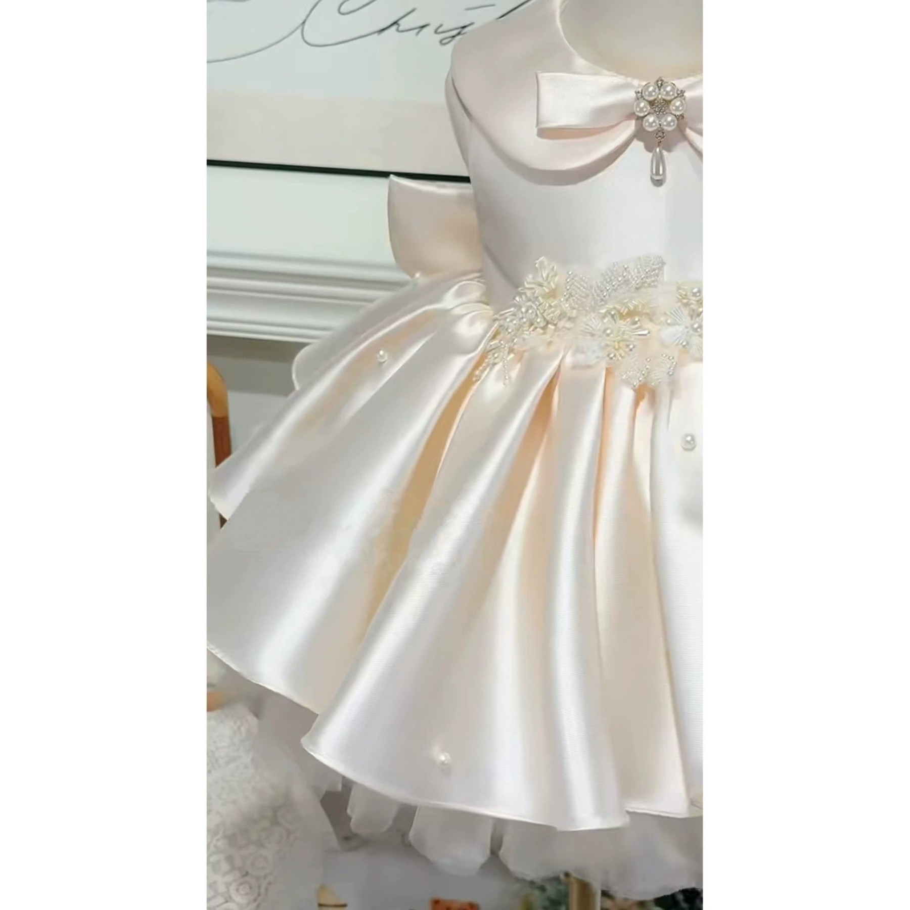 Satin Bow Sleeveless Midi Dresses - image 5
