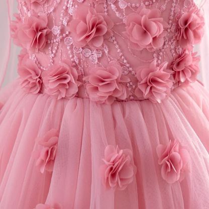 Mesh Rosette Sleeveless Midi Dresses - image 5
