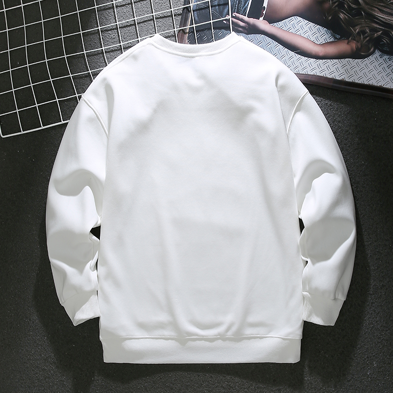 American trendy printed sweatshirt with floral velvet and thickening