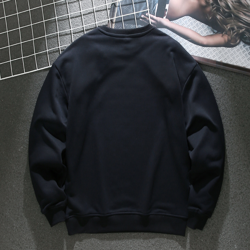 American style loose large size round neck pullover sweatshirt