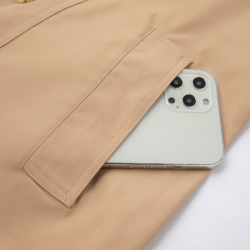 Spot spring new 2024 French simple waist large size windbreaker ins slim slim long coat