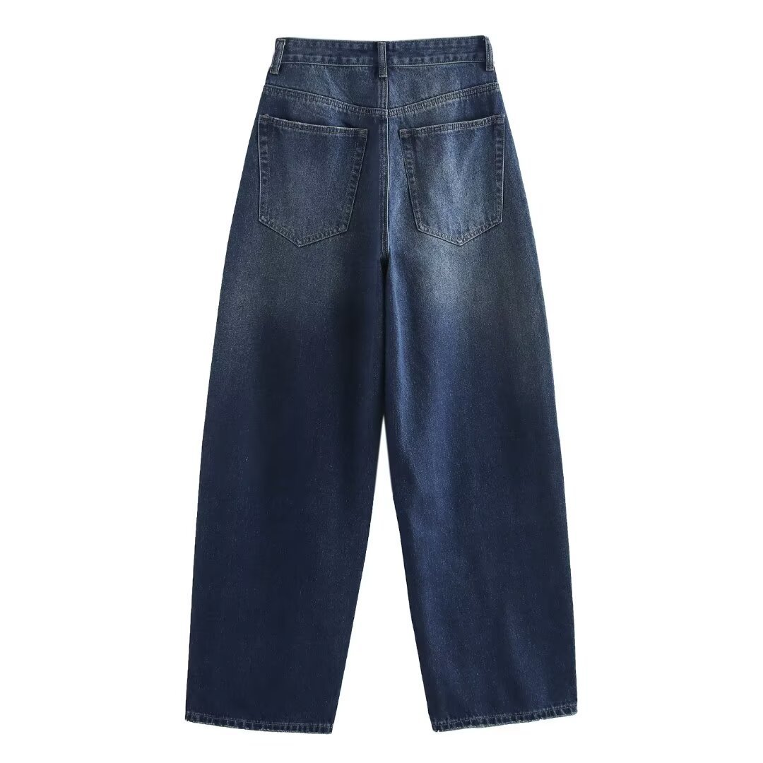 Women's casual high waist denim harem pants