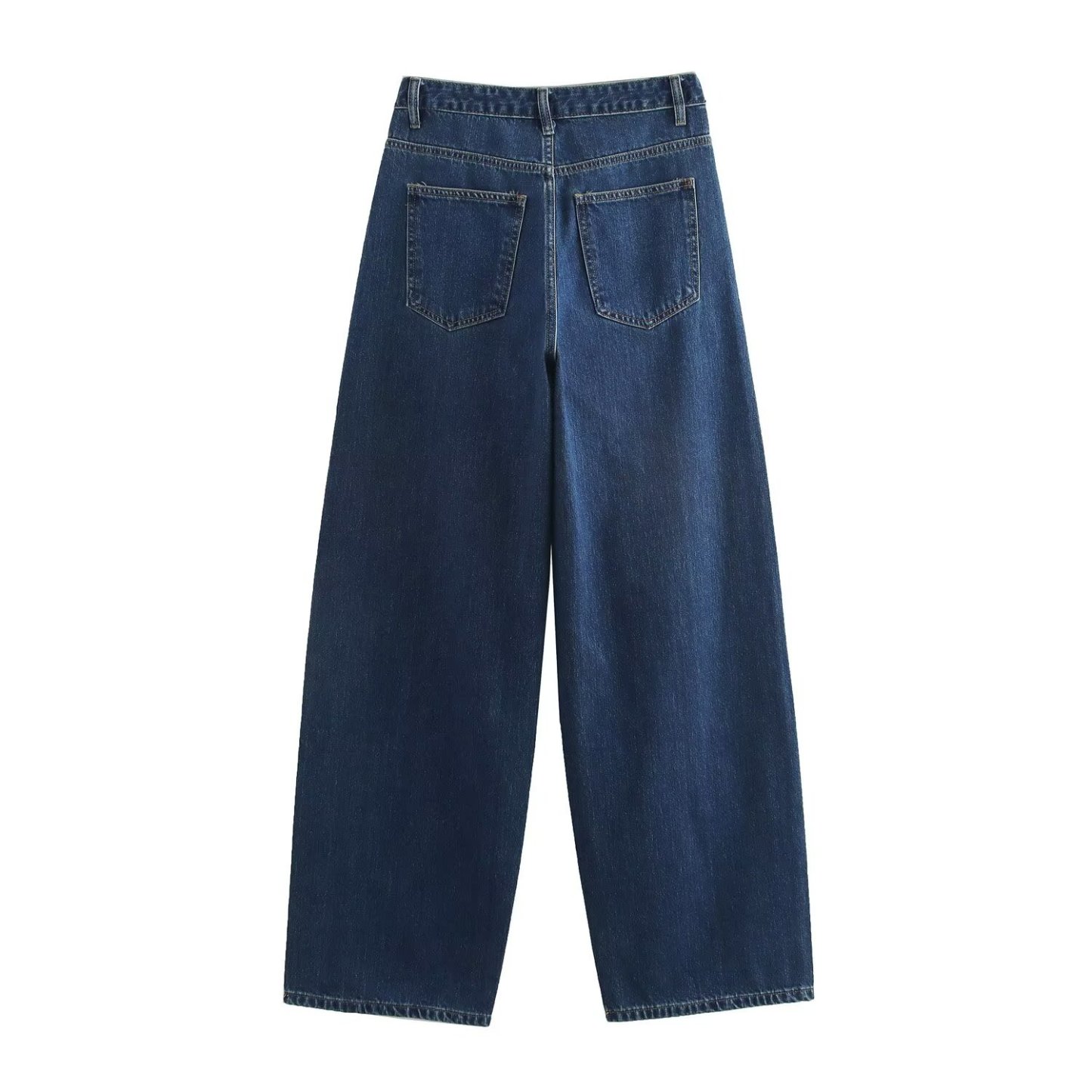 Women's Fashion Double-Breasted High-Rise Wide-Leg Jeans