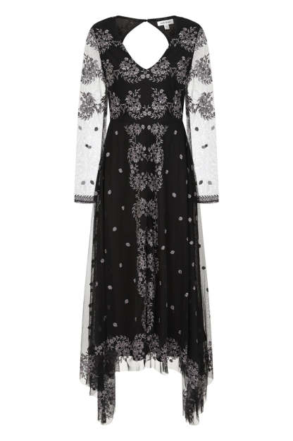 Embroidered Hanky Hem Dress