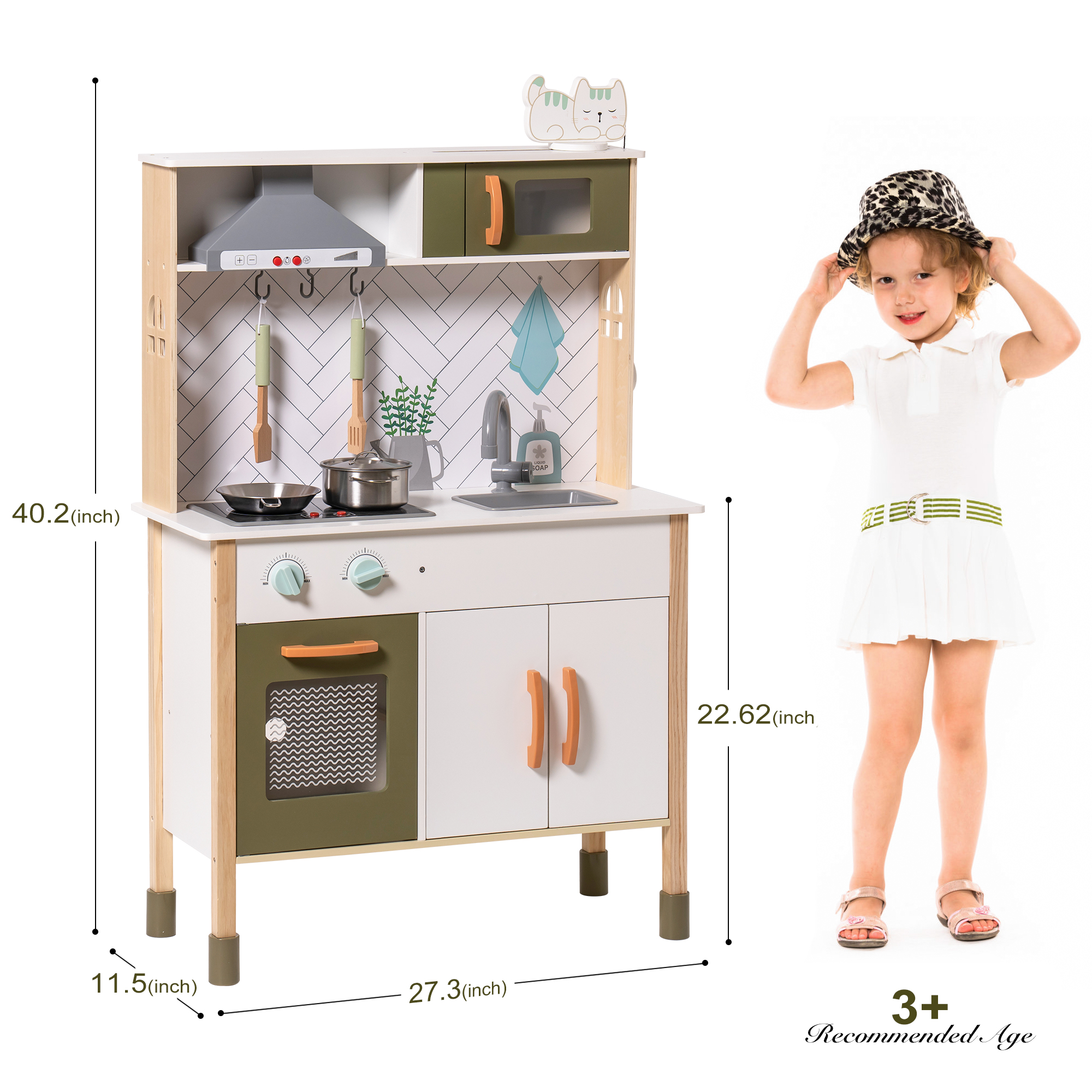 Classic Wooden Cooking Play Kitchen For Kids