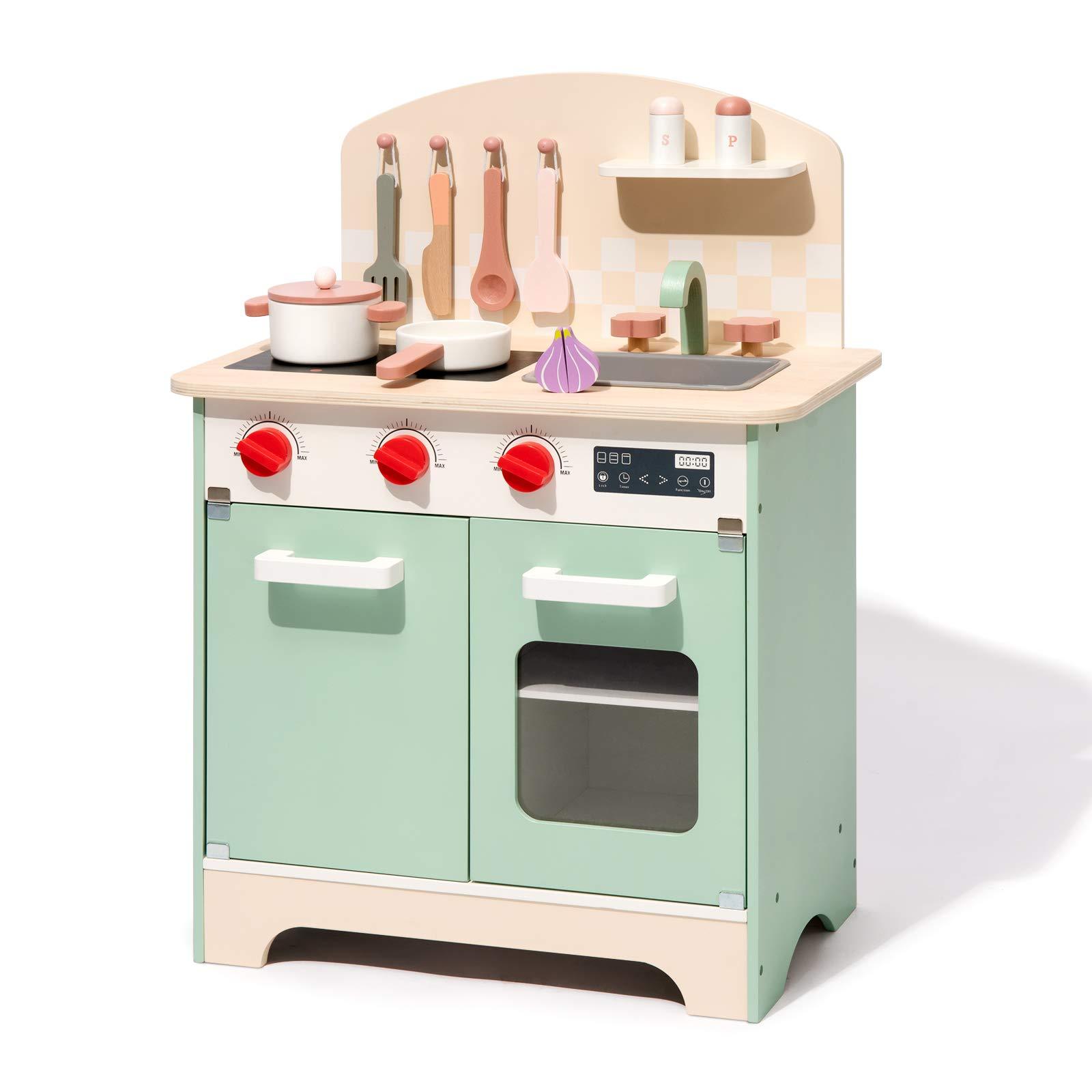 Interactive Wooden Play Kitchen Set For Children