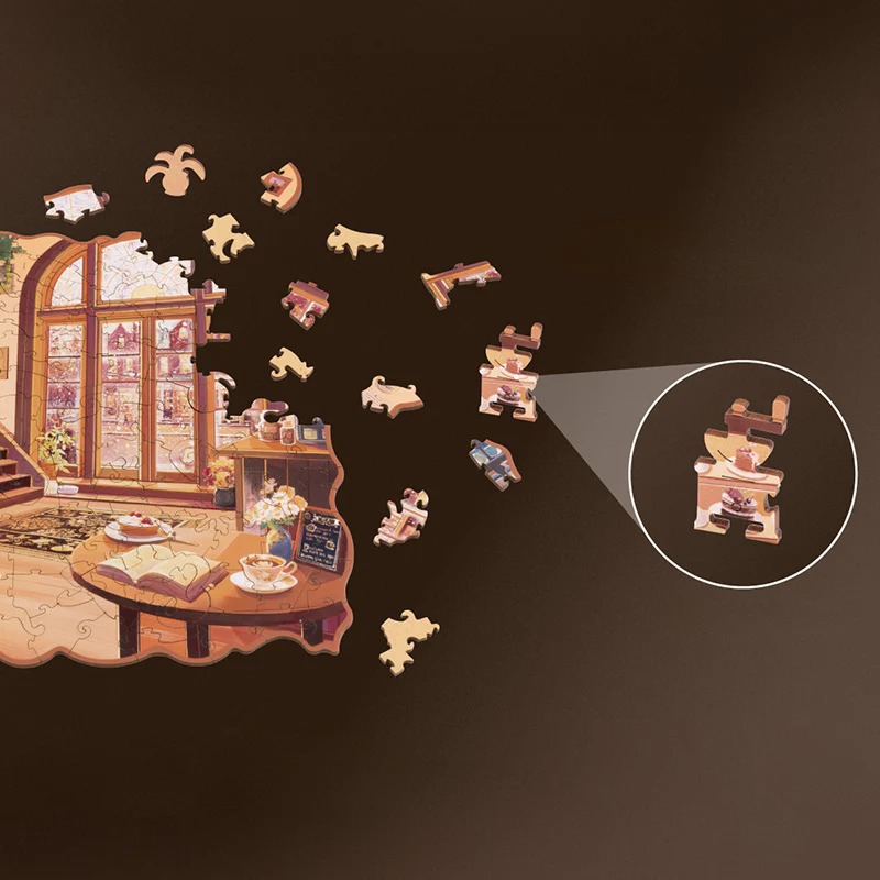 Winter Cafe Wooden Jigsaw Puzzle