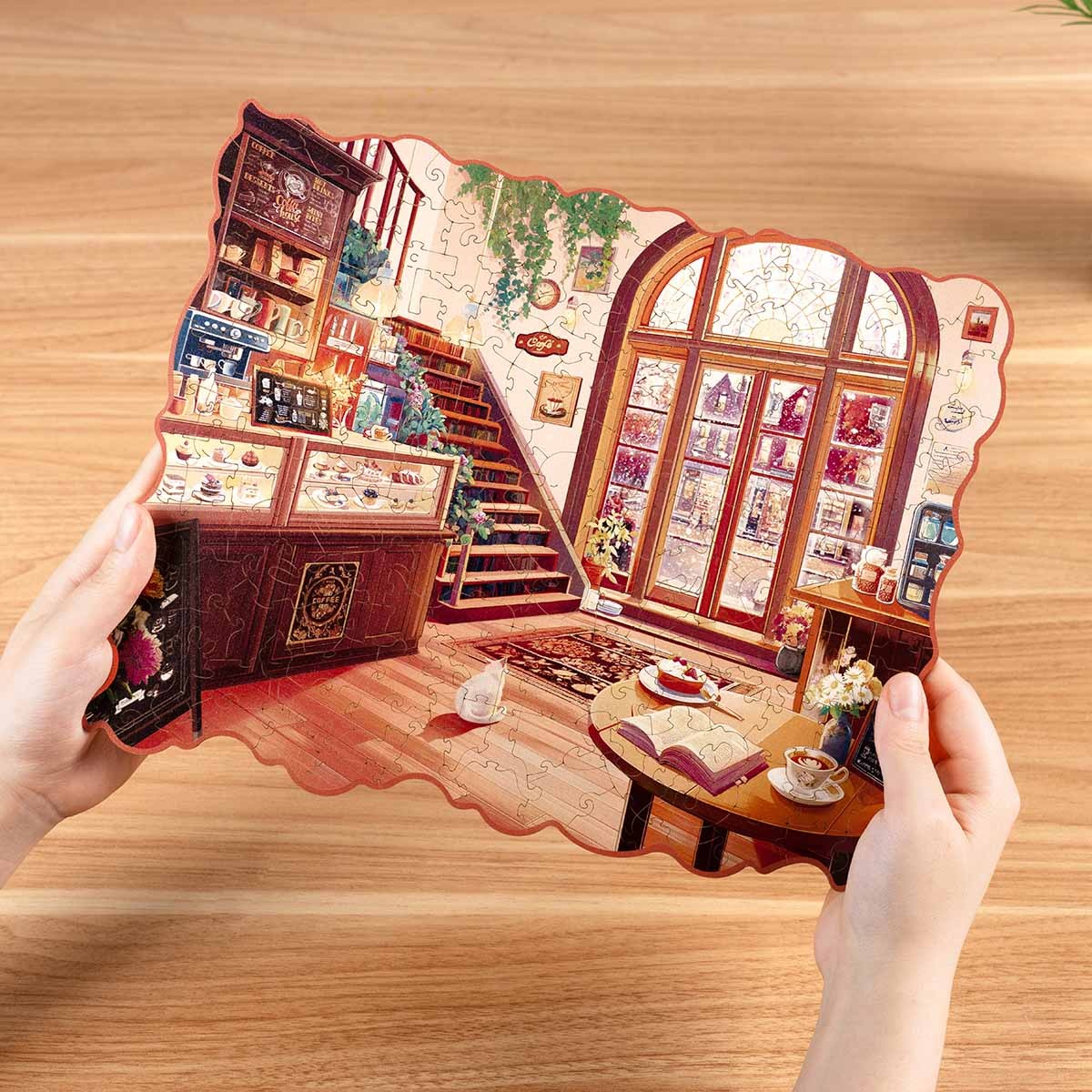 Winter Cafe Wooden Jigsaw Puzzle