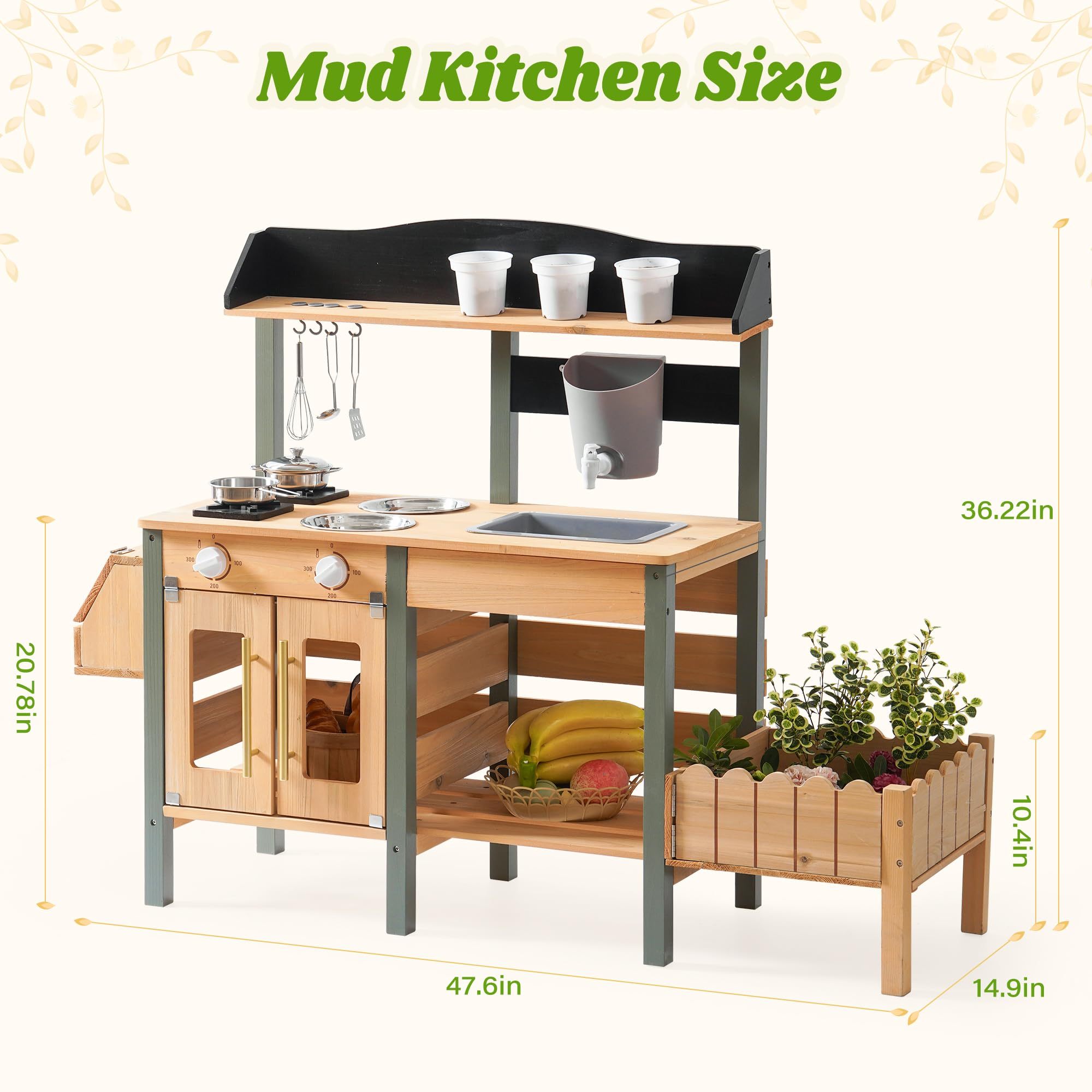 Garden Play Mud Kitchen for Toddlers and Kids