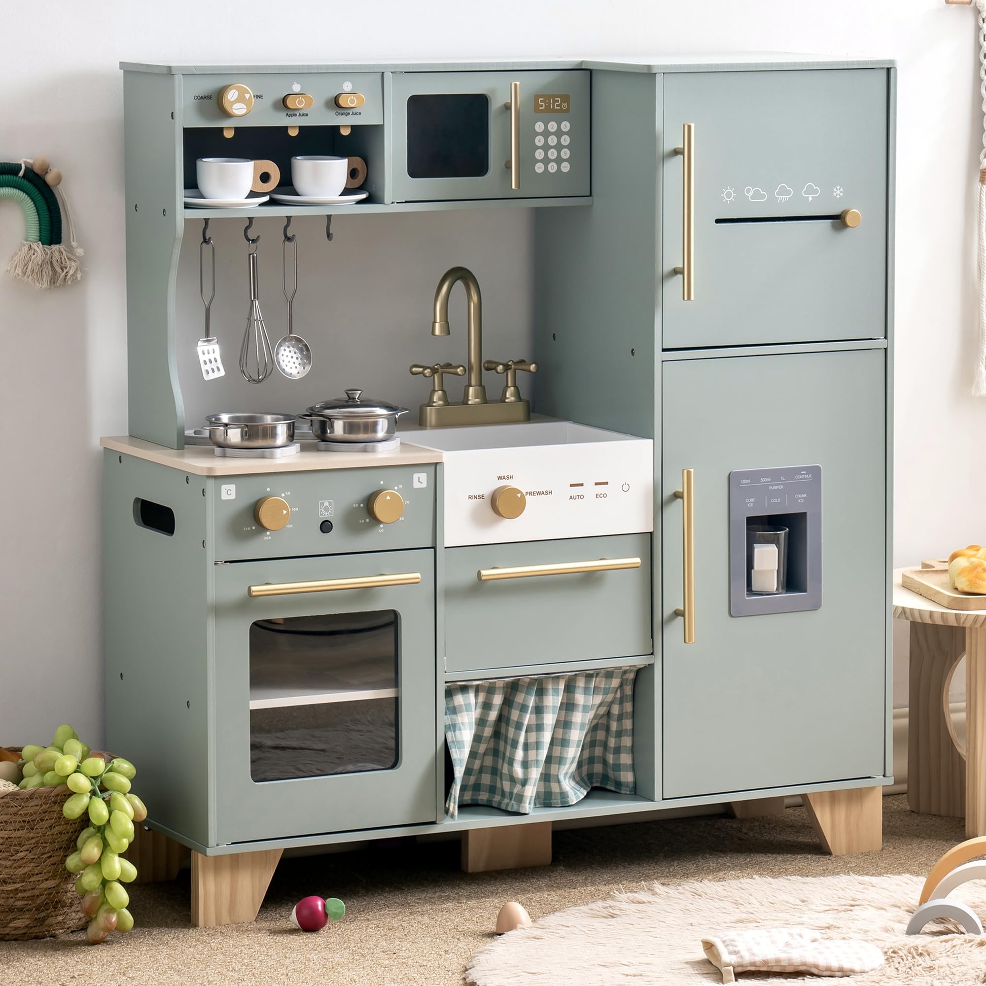 Wooden Kids Play Kitchen Set