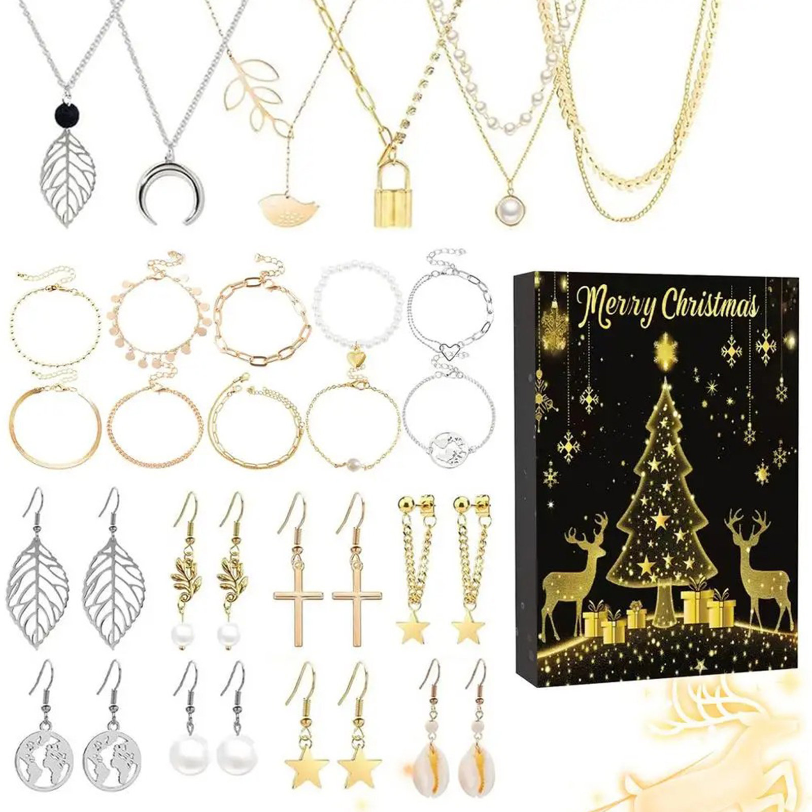 Holiday Jewelry Countdown Gift Advent Calendar Set
