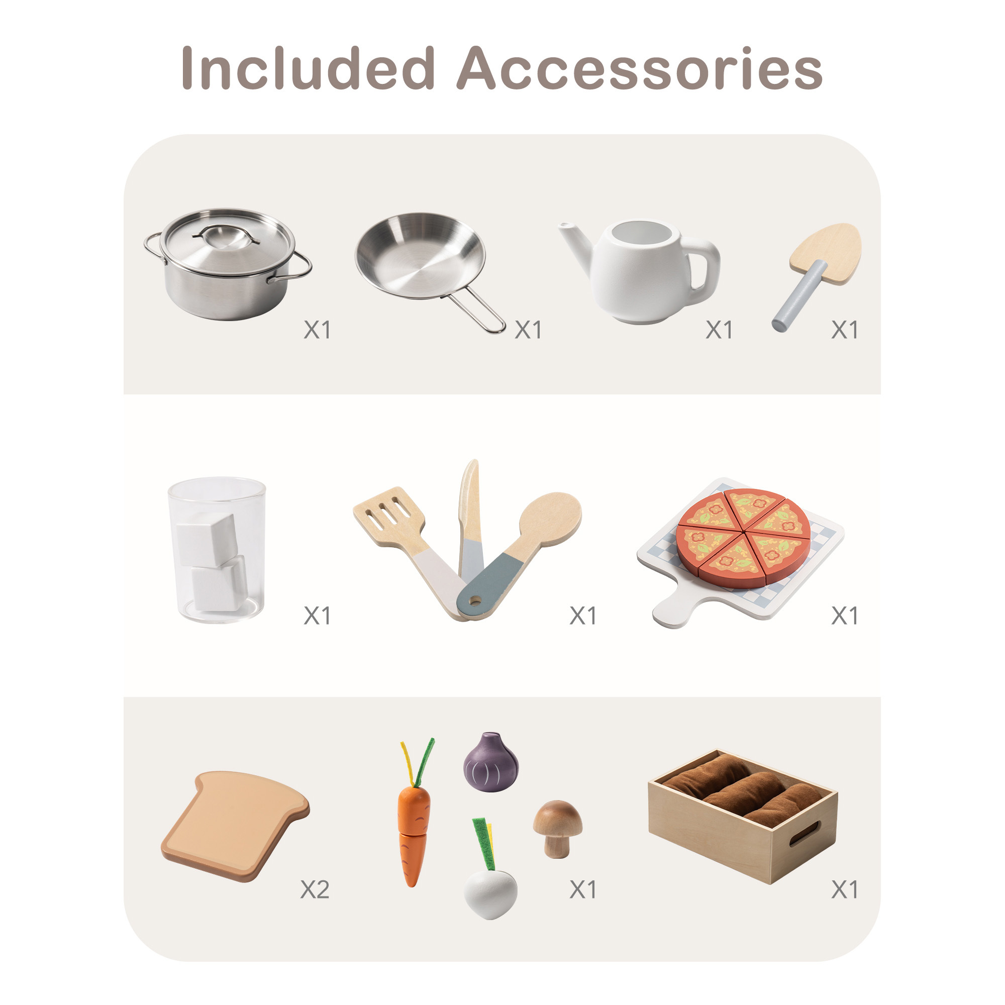 Children Modern Wooden Kitchen Play Toy