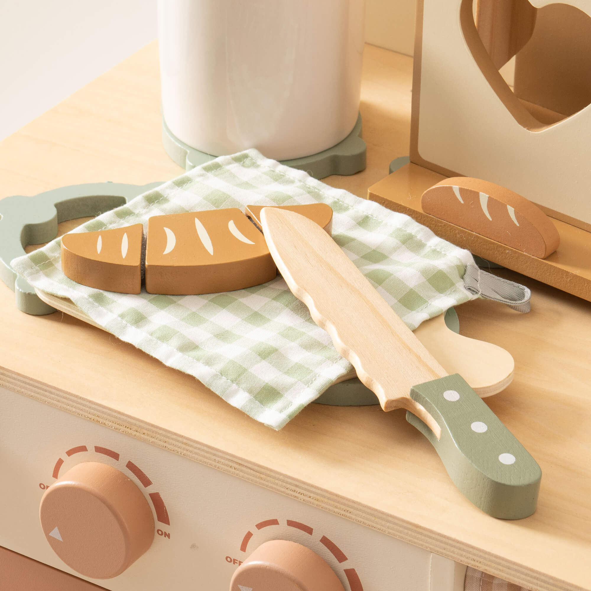 16 Piece Wooden Kitchen Knife Toy Set For Toddlers