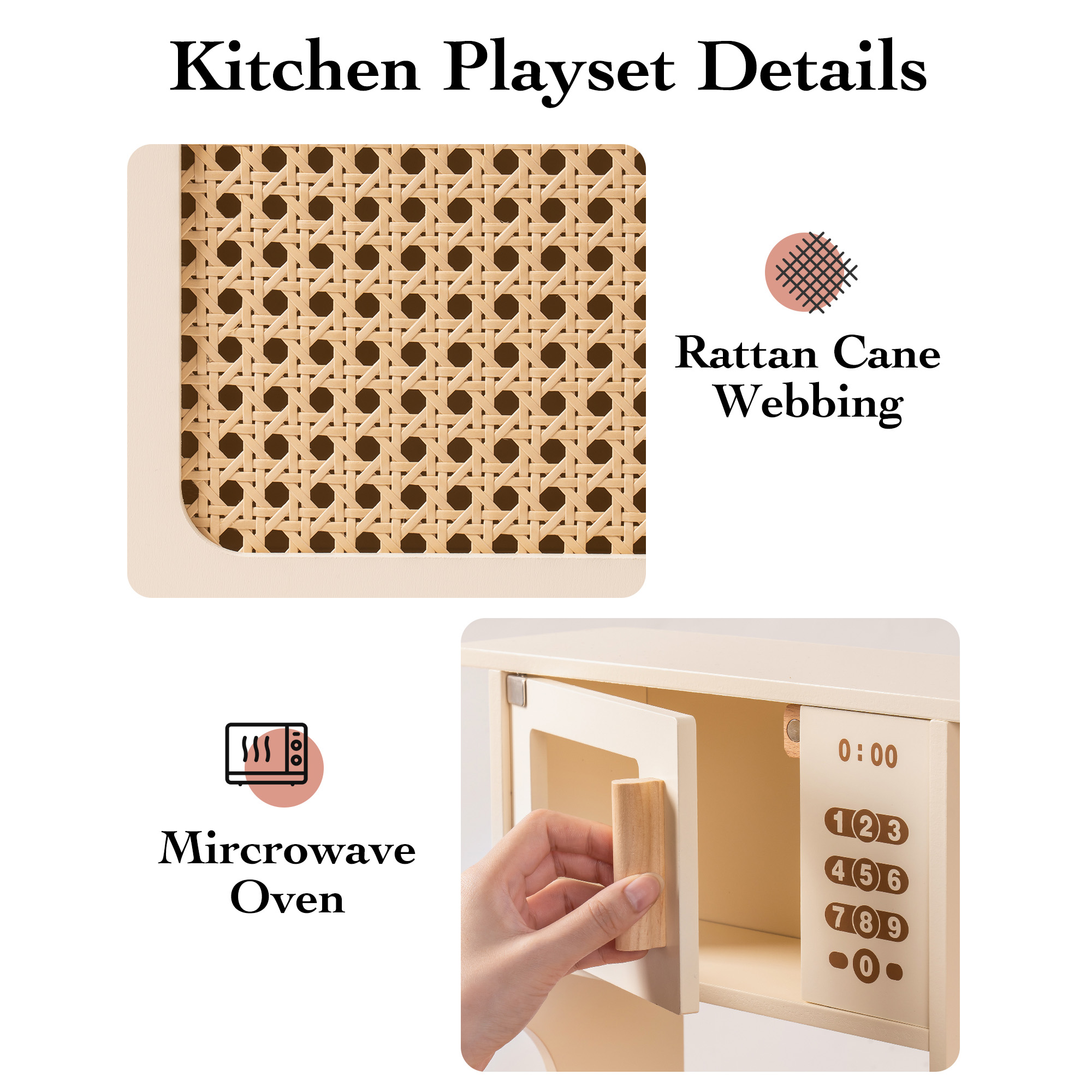 Montessori Wooden Kitchen Playset With Accessories