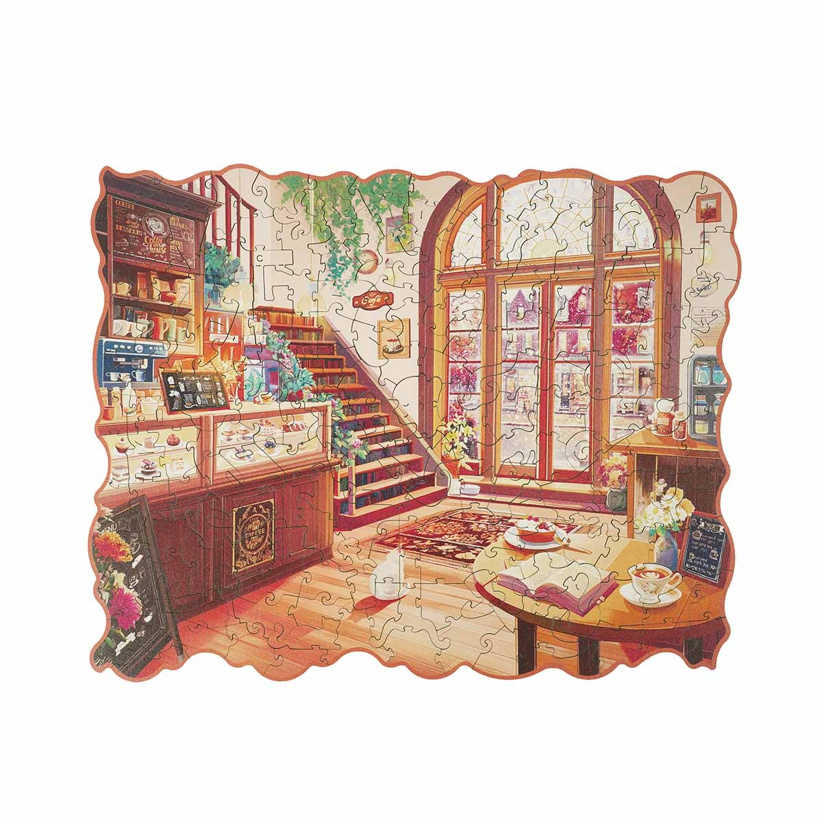 Winter Cafe Wooden Jigsaw Puzzle