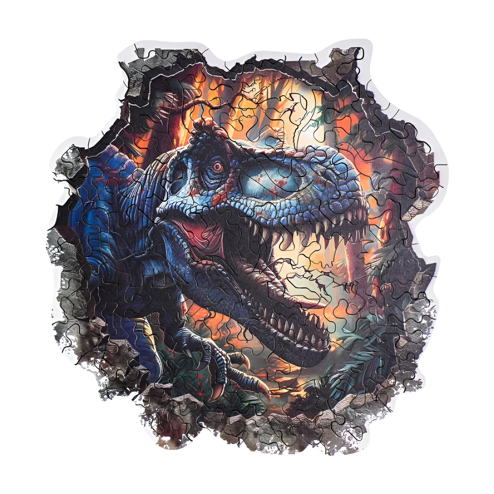 Wall Breaking T Rex Wooden Jigsaw Puzzle