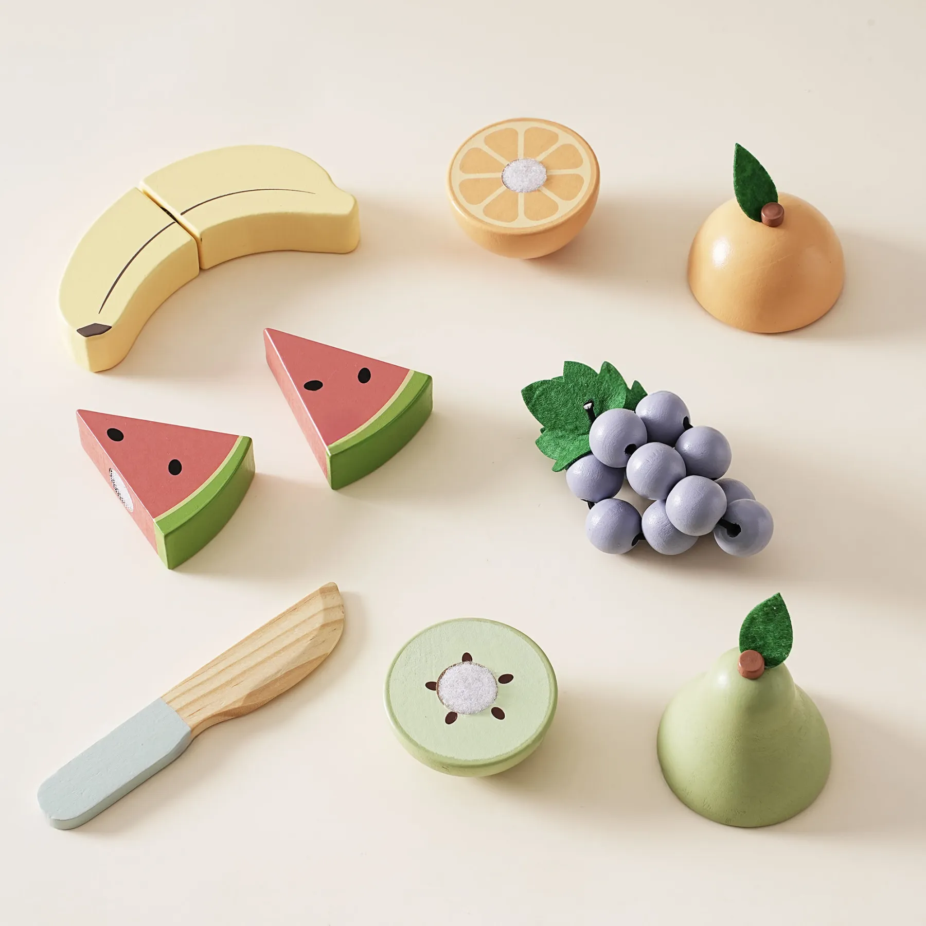 Wooden Play Food Fruit Set for Kids