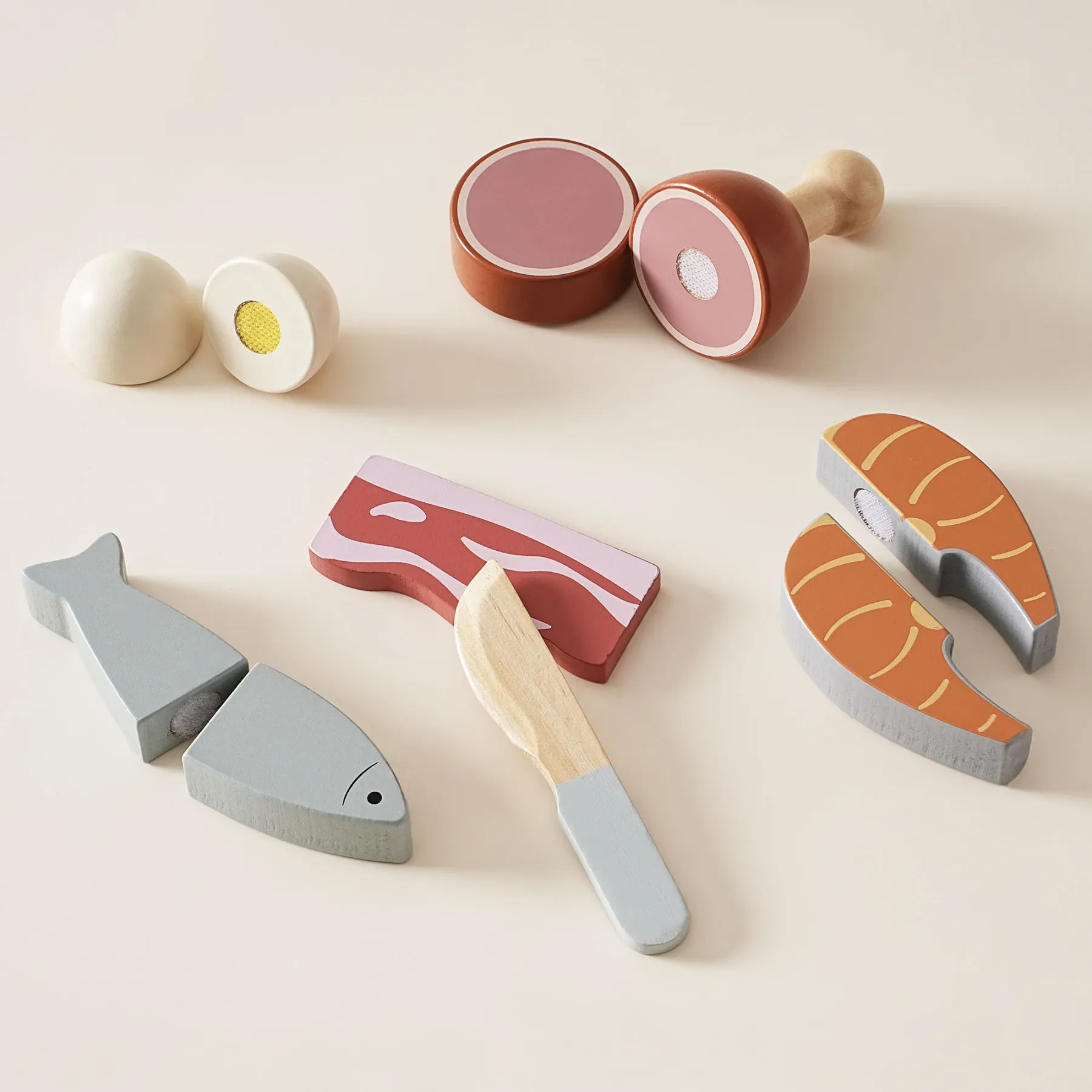Wooden Play Food Meat Set for Kids