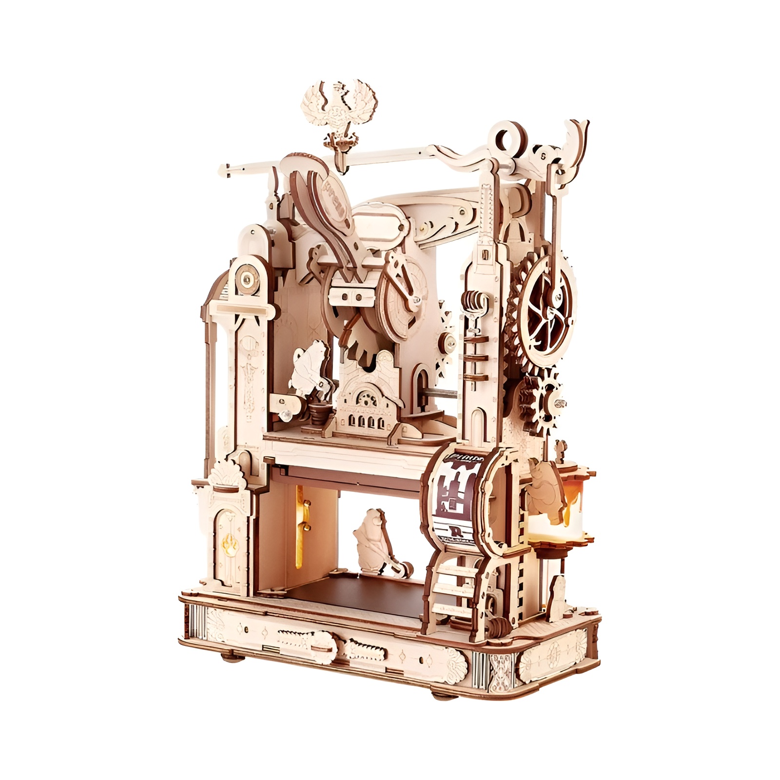 Classic Printing Press Mechanical 3D Wooden Puzzle
