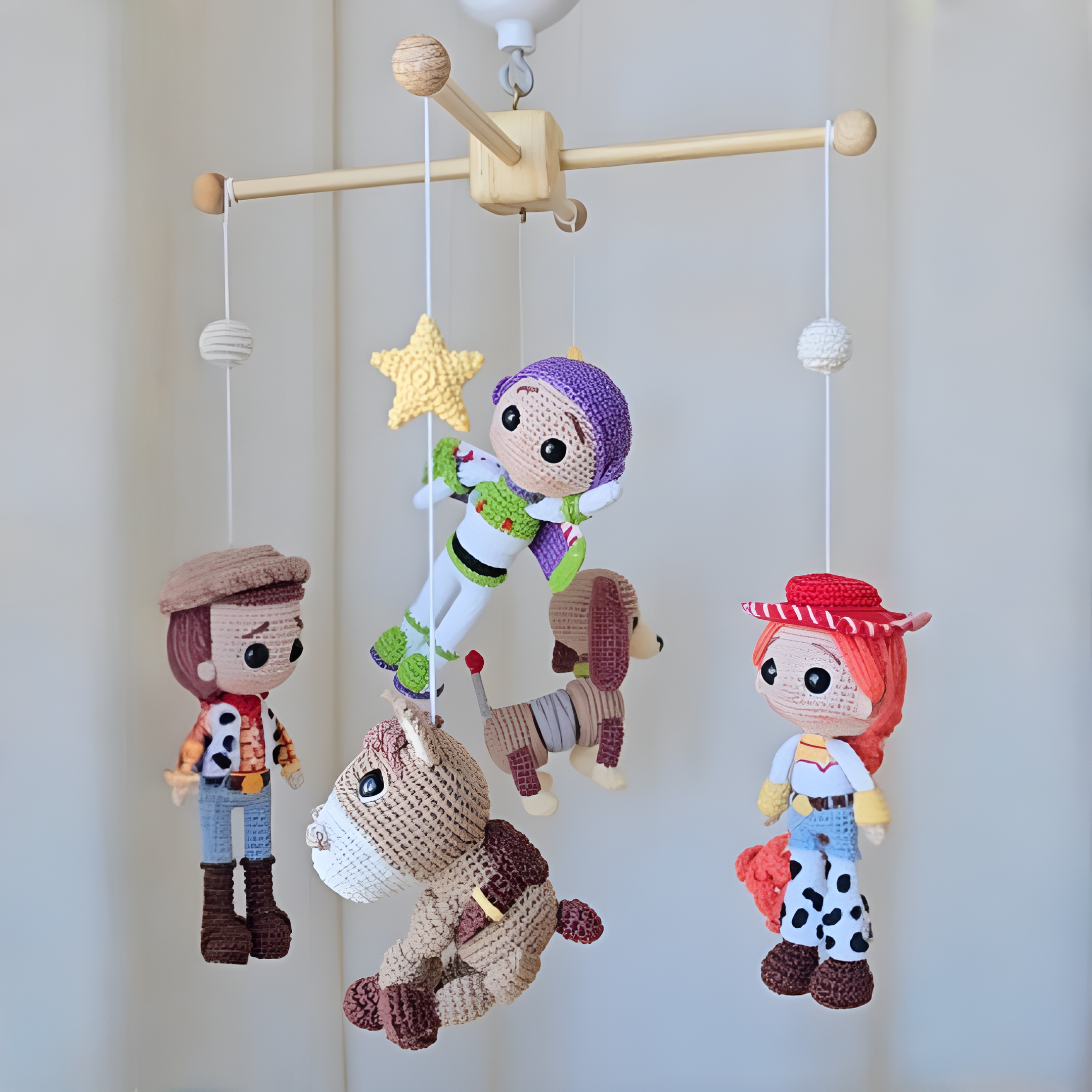 Crochet Character Nursery Mobile Hanging Decoration