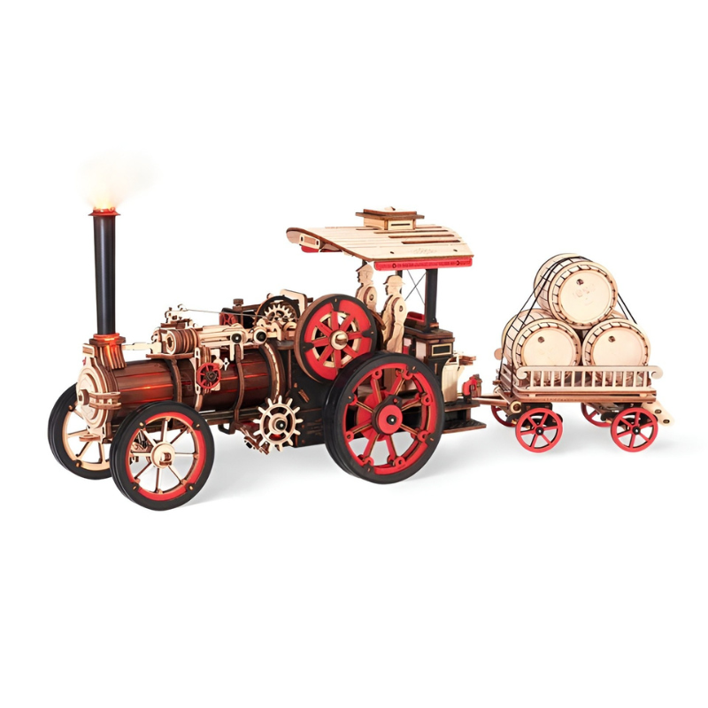 Steam Engine Mechanical Battery Powered 3D Wooden Puzzle