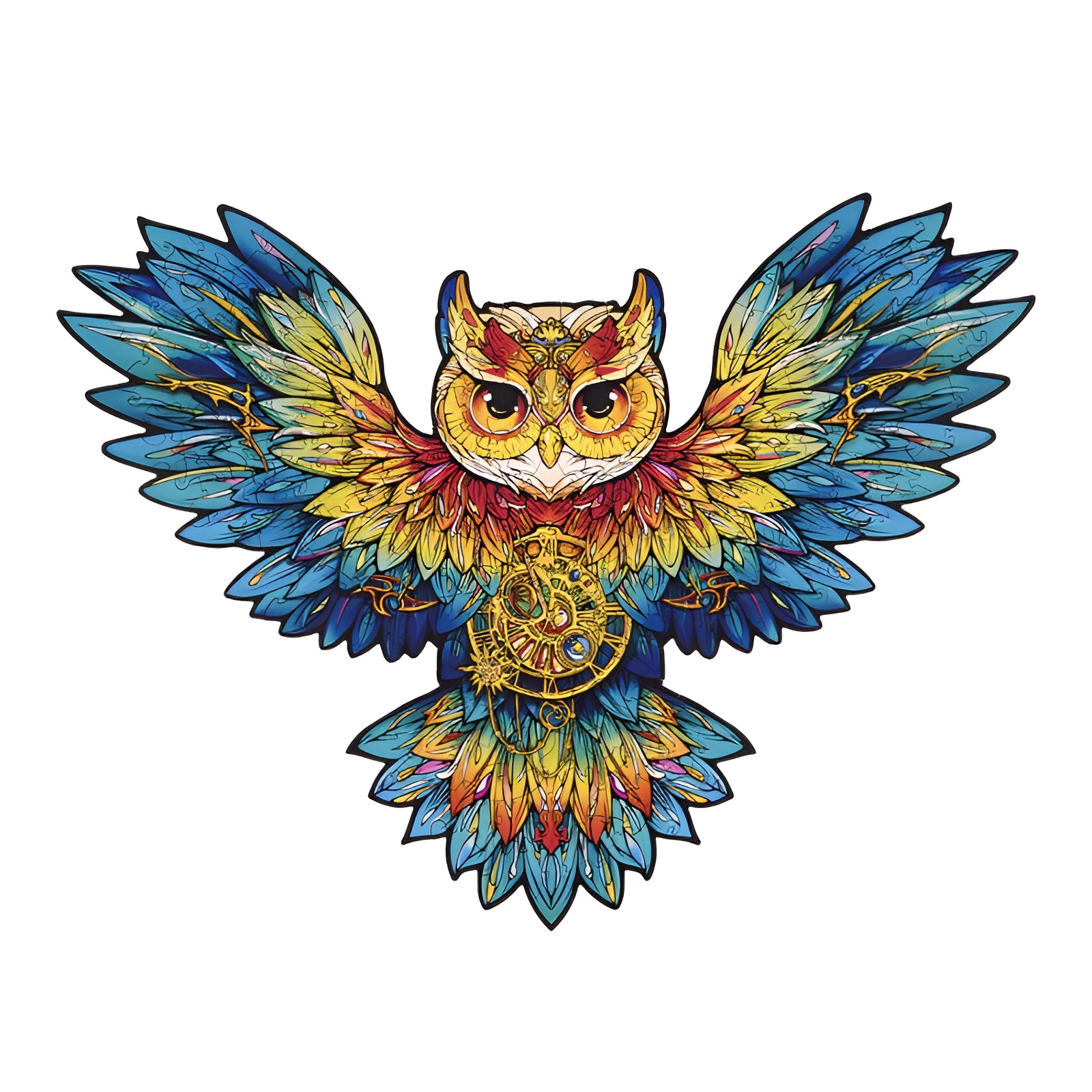 Owl Colorful Wooden Jigsaw Puzzle