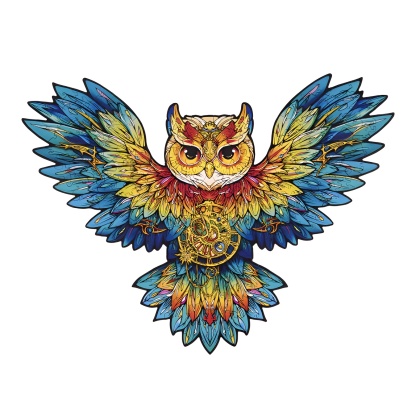Owl Colorful Wooden Jigsaw Puzzle