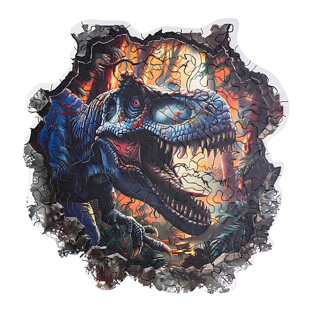 Wall Breaking T Rex Wooden Jigsaw Puzzle
