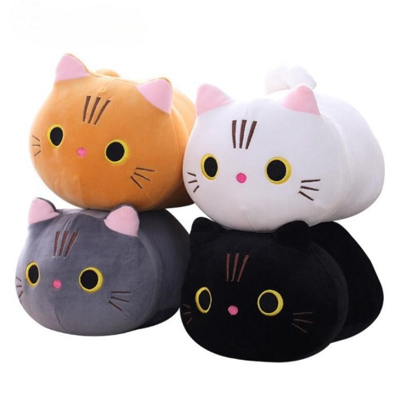 Lying Big Eye Cat Plush Toy With Cotton Stuffed Animal Pillow