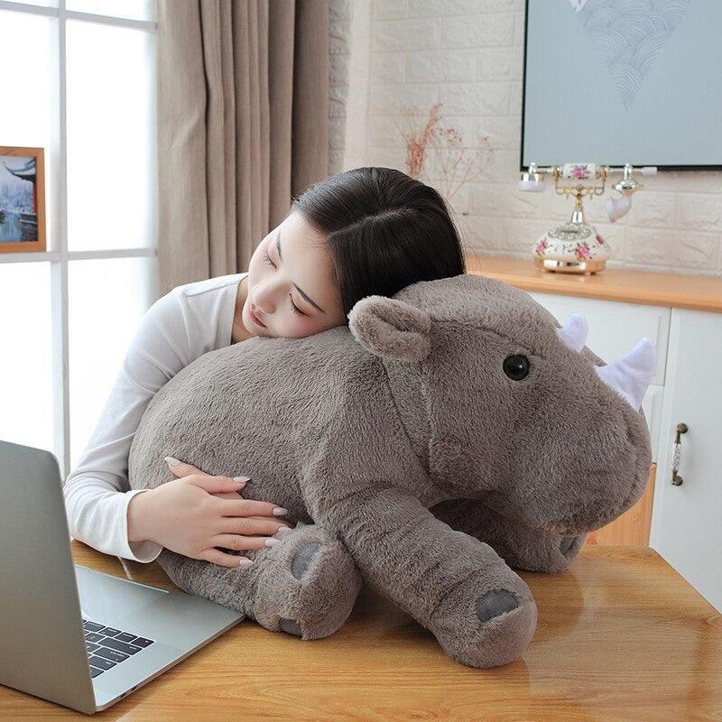 Rhinoceros Pillow Plush Toy With Soft Cotton Animal Doll