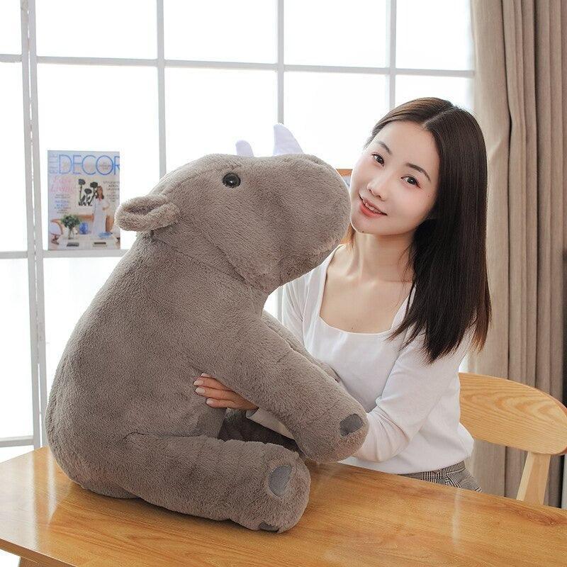 Rhinoceros Pillow Plush Toy With Soft Cotton Animal Doll