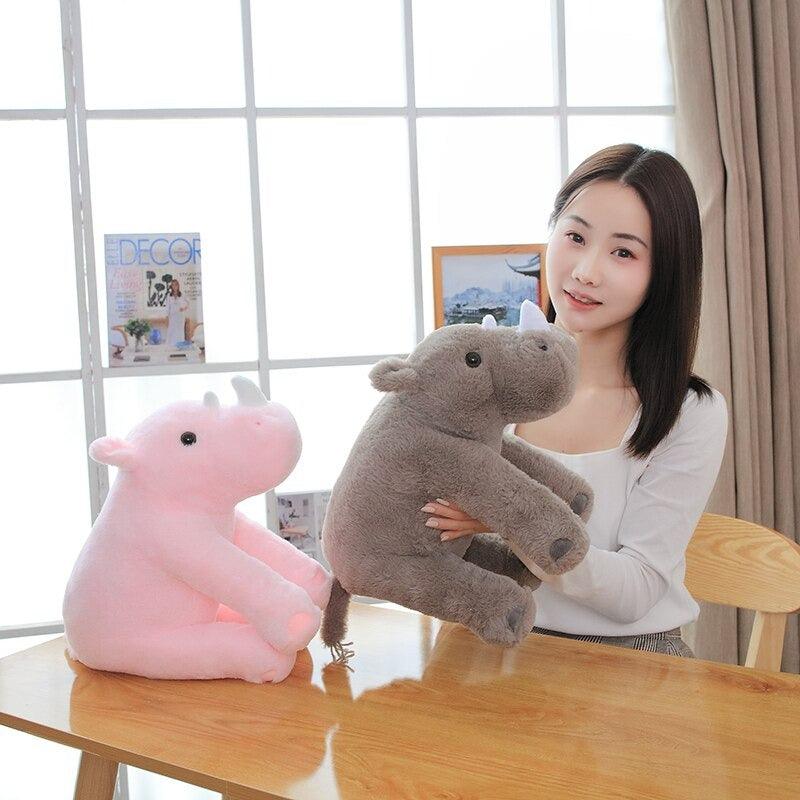 Rhinoceros Pillow Plush Toy With Soft Cotton Animal Doll
