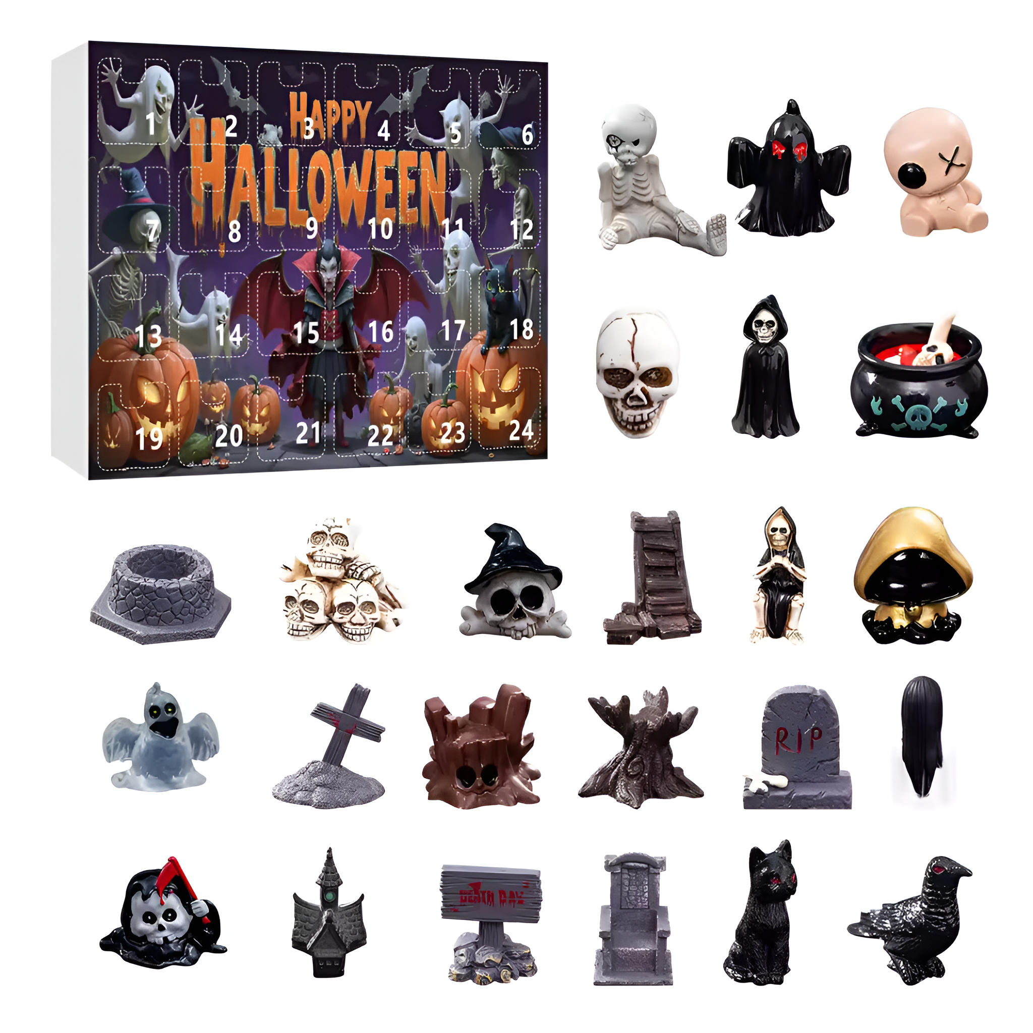 Halloween Advent Calendar With Daily Resin Display Figures