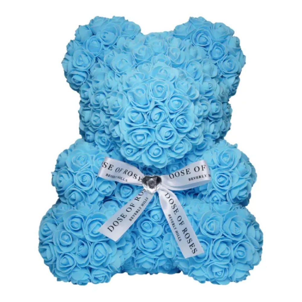 Flower Teddy Bear Gift Box With Ribbon