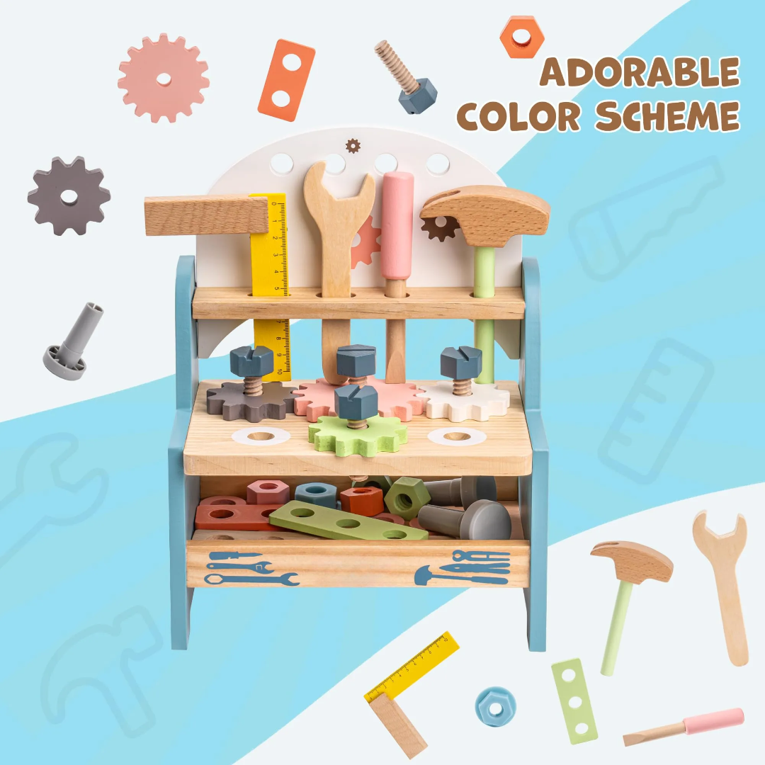 Mini Wooden Play Tool Workbench Set