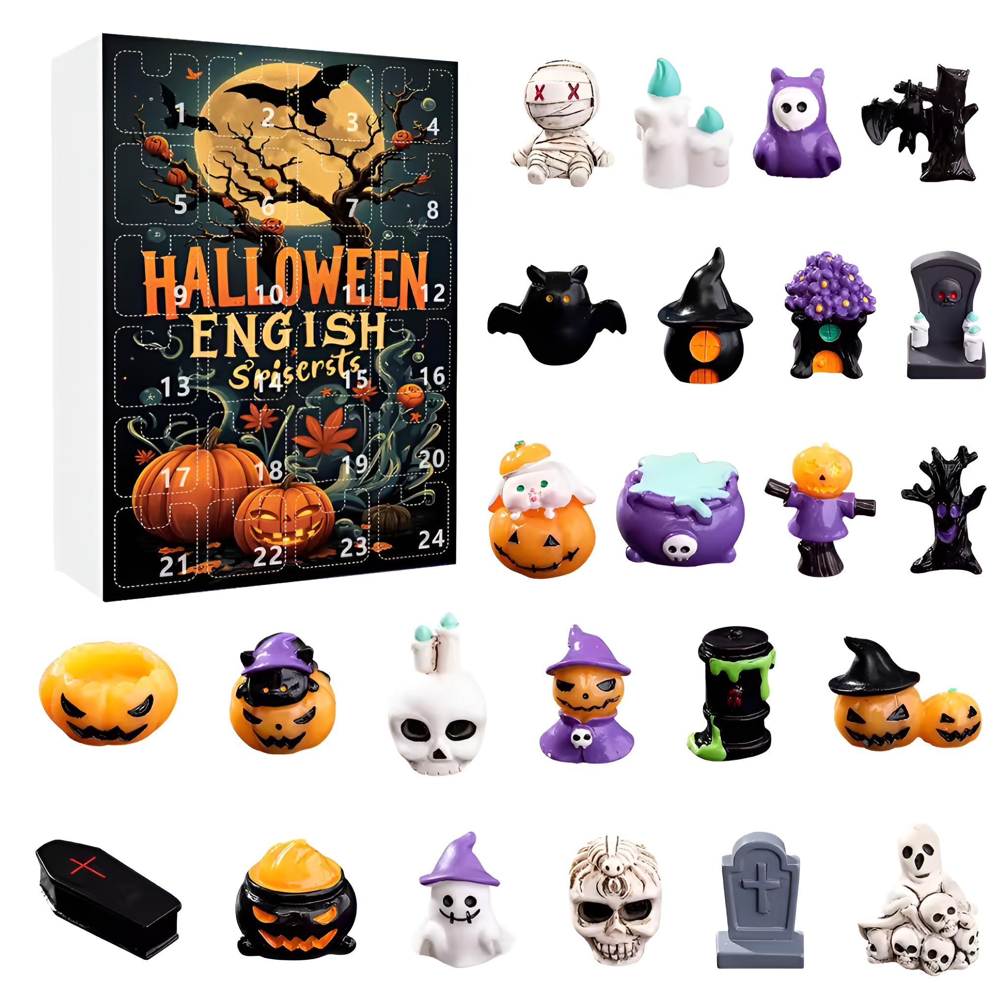 Halloween Advent Calendar With Daily Resin Display Figures