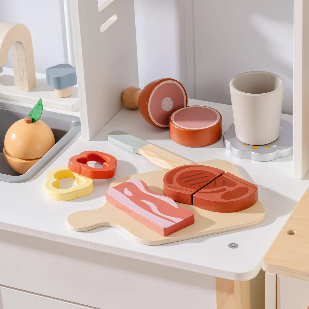 4 In 1 Wooden Cutting Food Playset