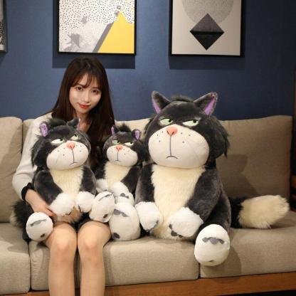 Cartoon Lucifer Cat Plush Toy – Grumpy-Faced Toy for Kids