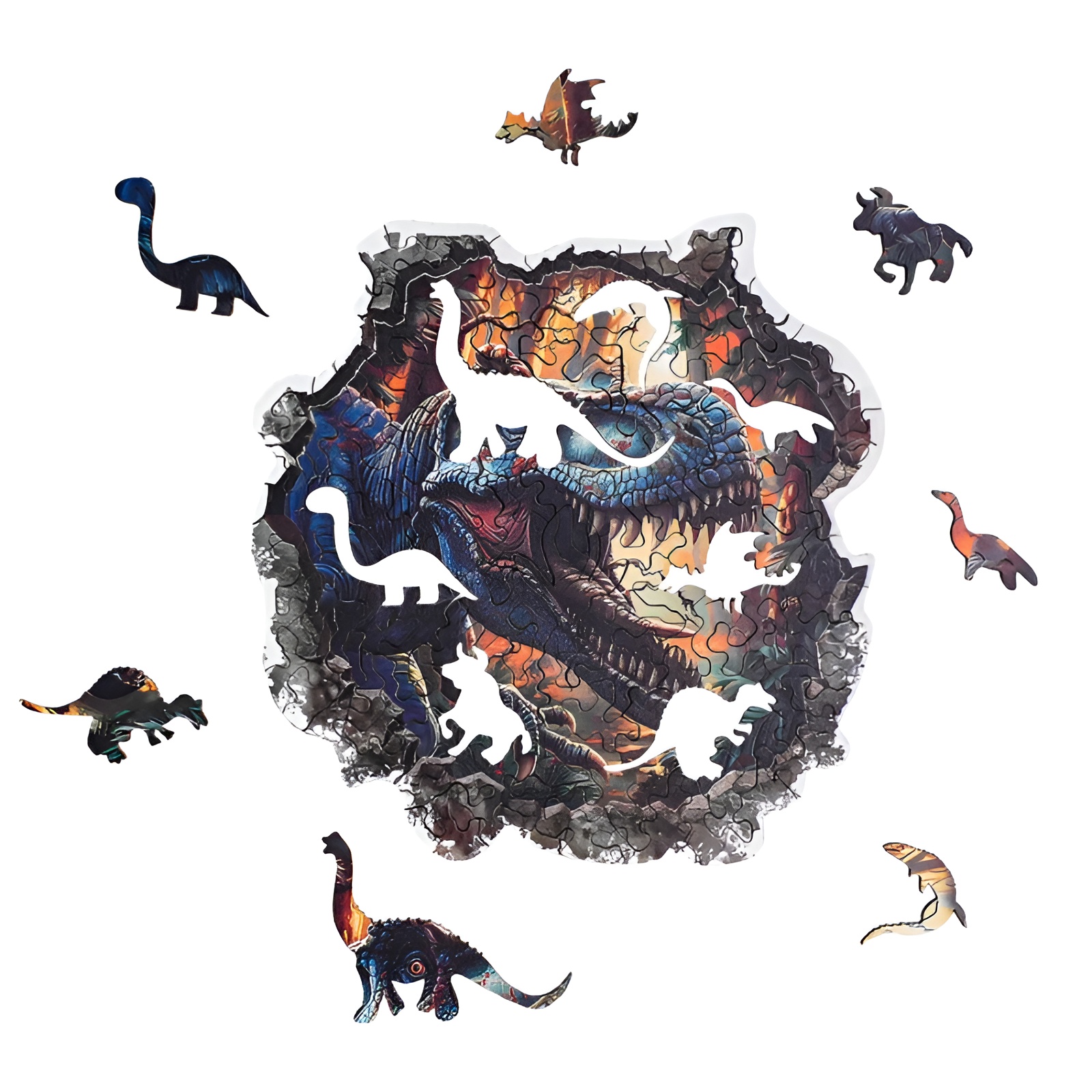 Wall Breaking T Rex Wooden Jigsaw Puzzle