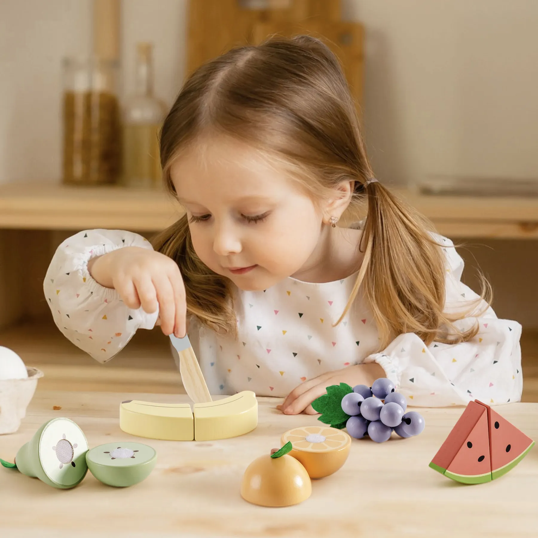 Wooden Play Food Fruit Set for Kids