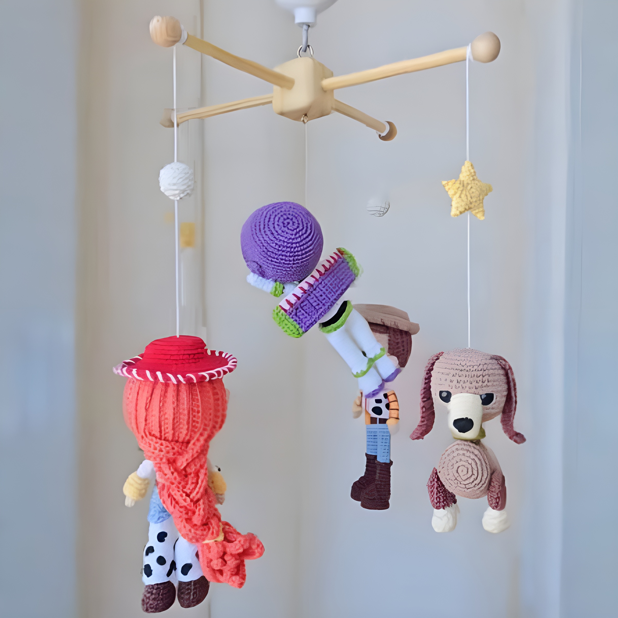 Crochet Character Nursery Mobile Hanging Decoration