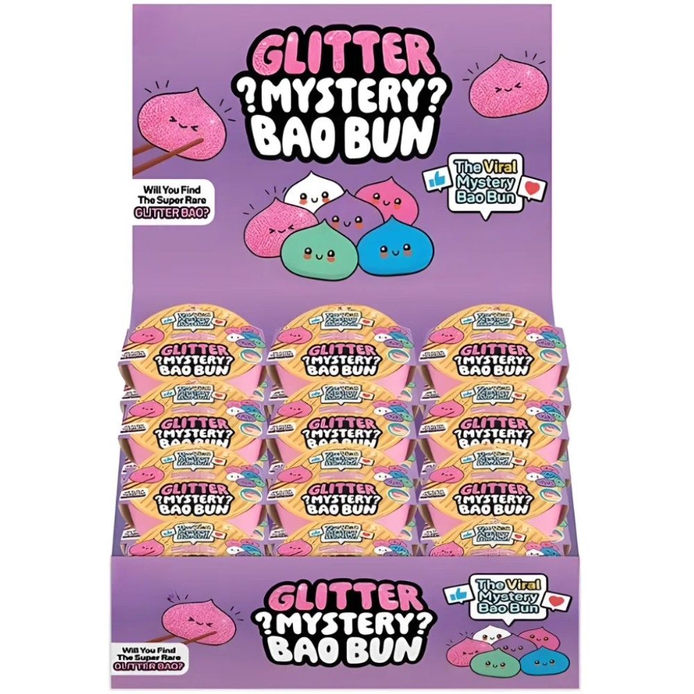 Glitter Mystery Squishy Dumpling Bao Bun 4 Inches Fidget Toy