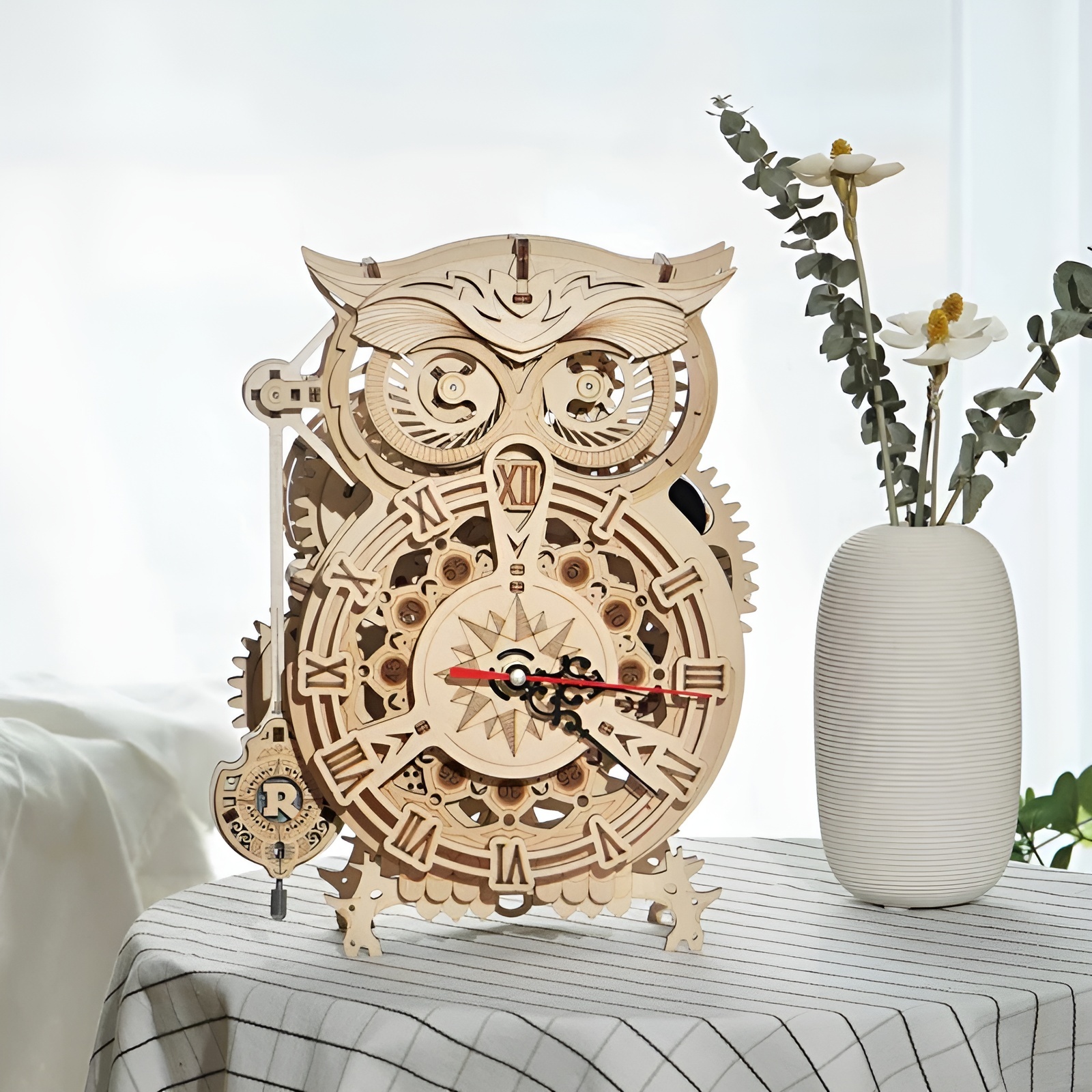 Owl Clock Mechanical Gears 3D Wooden Puzzle 
