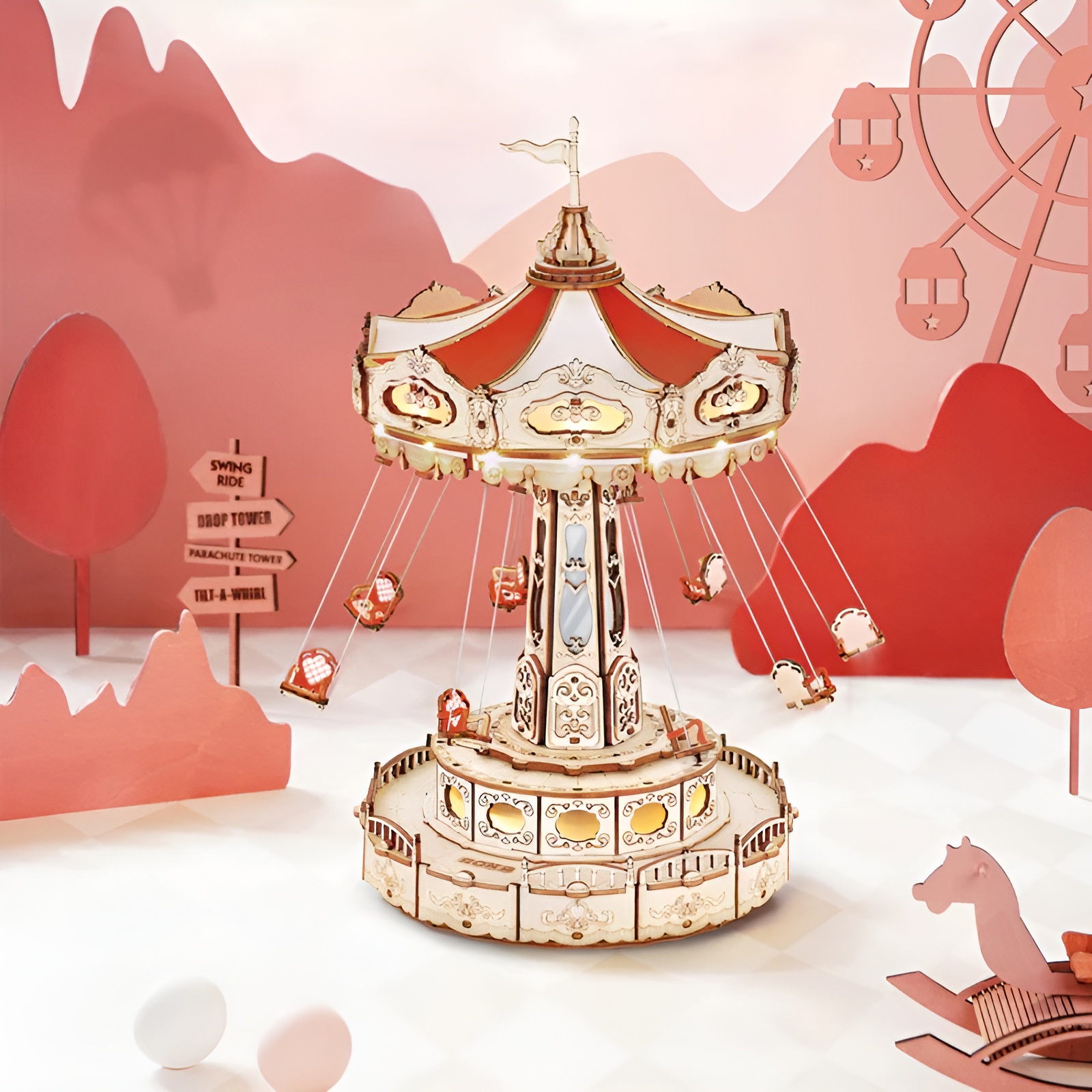 Swing Ride DIY Music Box 3D Wooden Puzzle