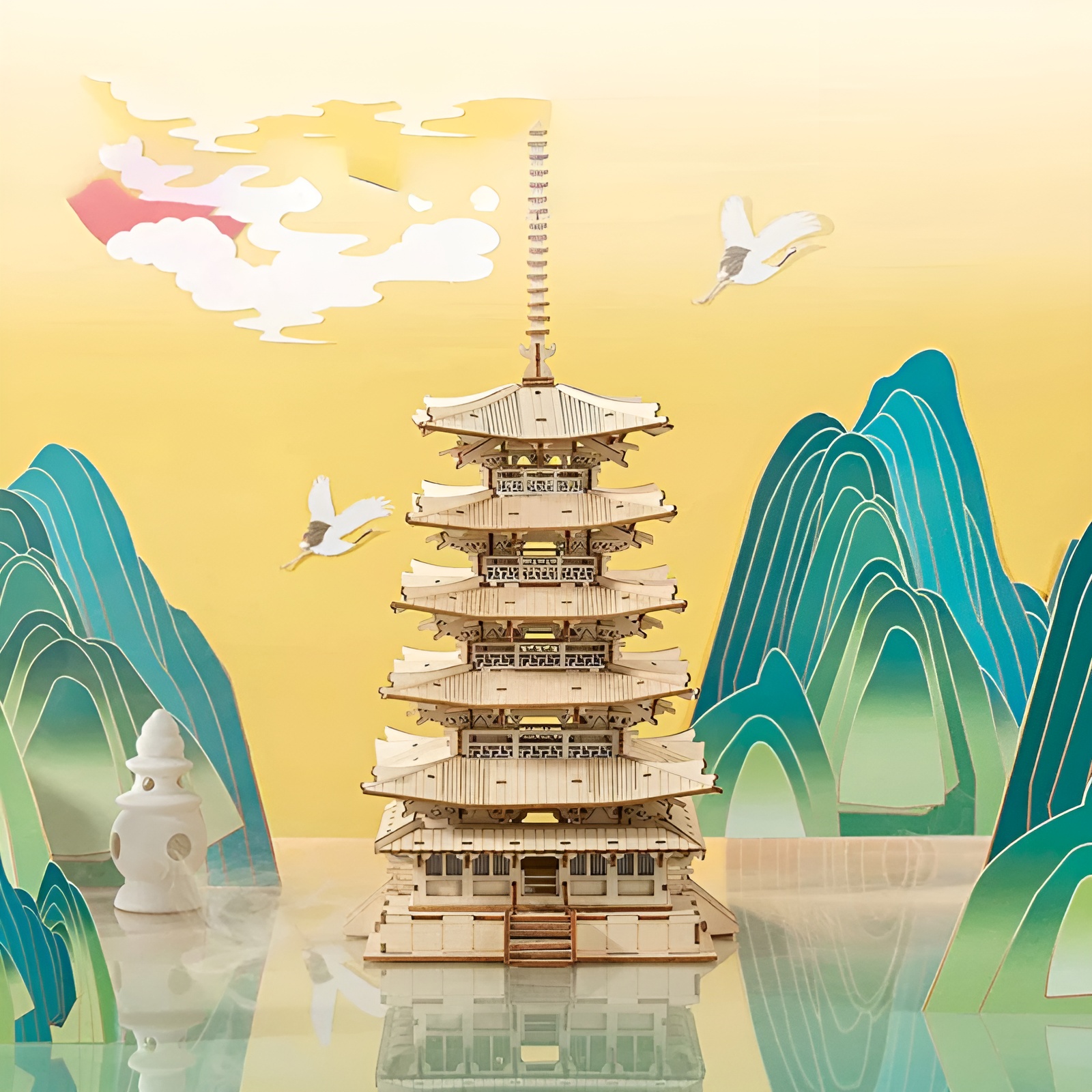 DIY Five-storied Pagoda 3D Wooden Puzzle