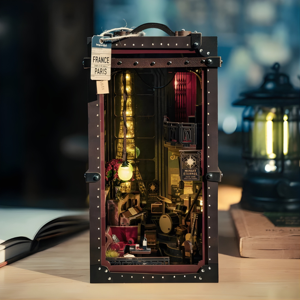 DIY Paris Book Nook With Eiffel Tower View