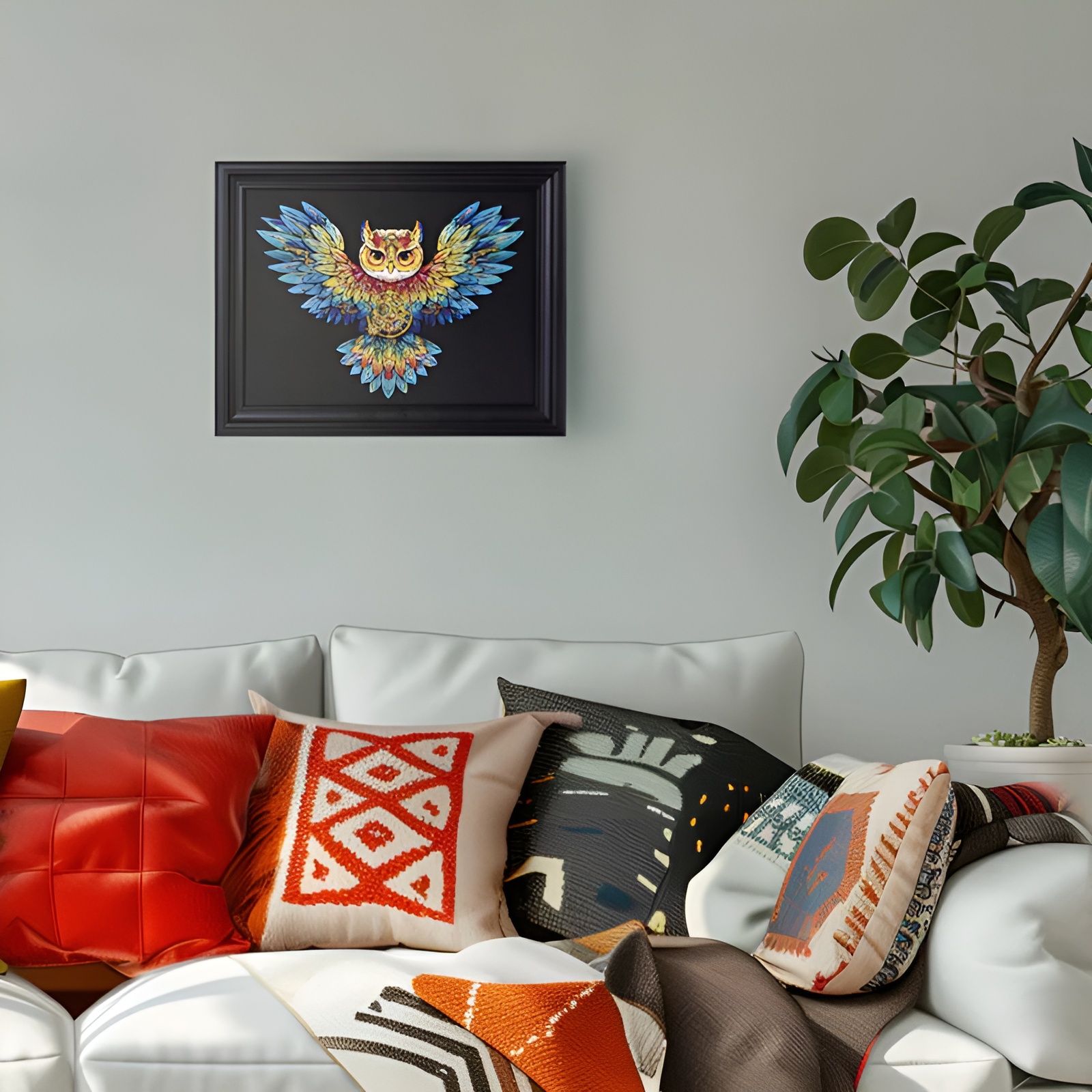 Owl Colorful Wooden Jigsaw Puzzle