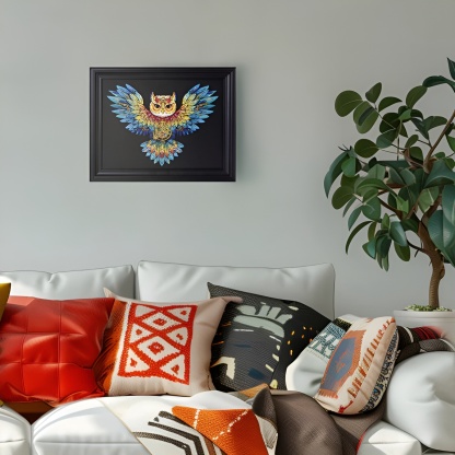 Owl Colorful Wooden Jigsaw Puzzle