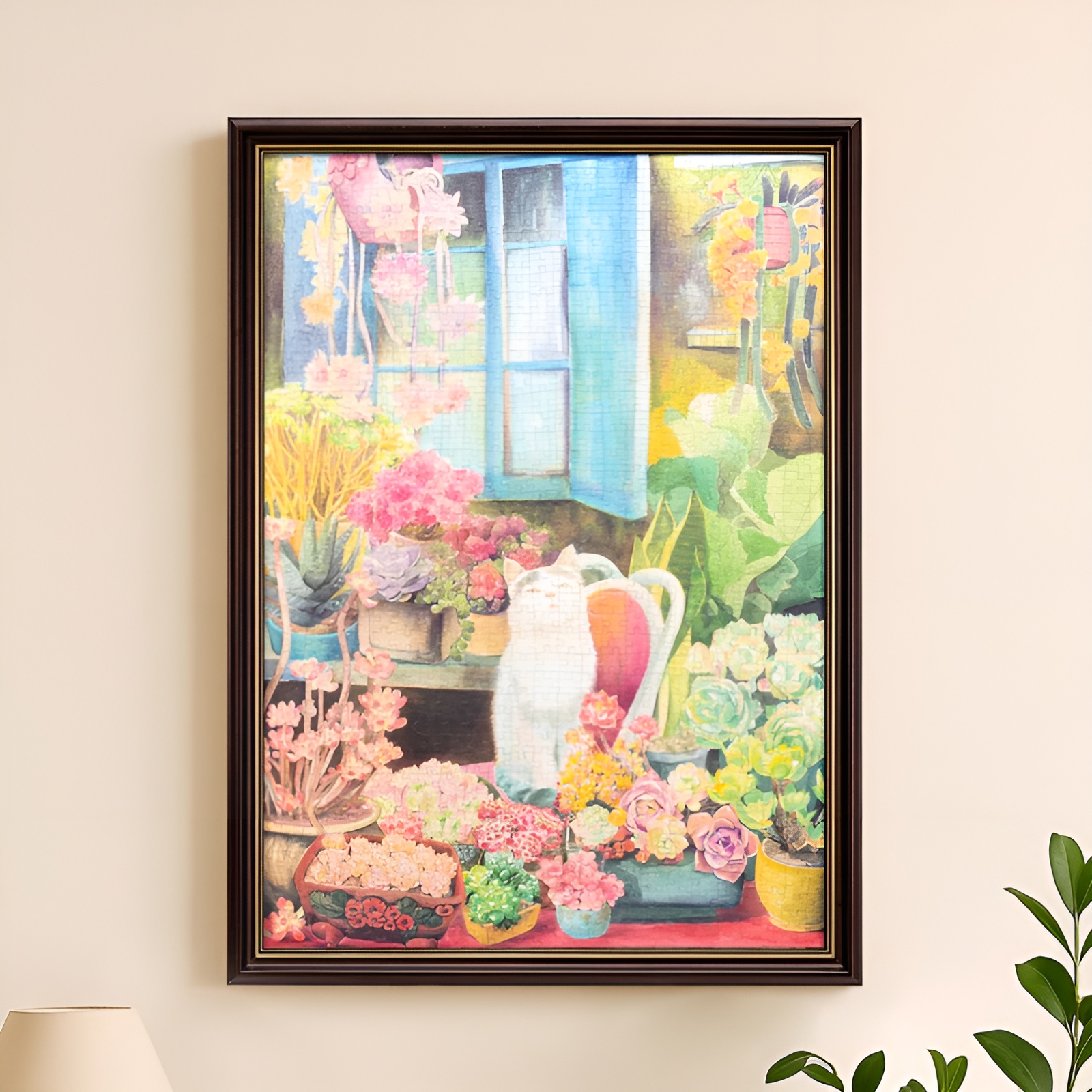 Cat Plant Yard 1000 Piece Jigsaw Puzzle